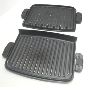 (Has Wear) George Foreman Grill Plates GRP99 Removable Grates Top & Bottom - Picture 1 of 13