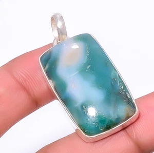 Magnaprase Chrysoprase 925 Sterling Silver Handmade Jewelry Pendant 1.87" A355 - Picture 1 of 2