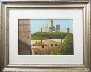Ölgemälde auf Leinwand Rocca Maggiore Assisi M Scalesse signiert nummeriert Ausgabe - Bild 1 von 6