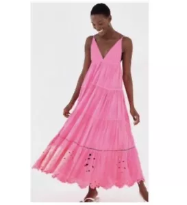 Farm Rio Neon Pink Maxi Dress. NWT. Size Large. Retail- $315 - Picture 1 of 7