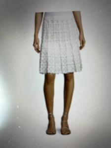 Elie Tahari Womens Tyler Floral Lace A-Line Skirt Color White Size 2 NWT ($348) - Picture 1 of 6