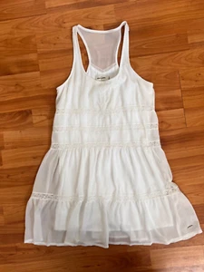 Abercrombie Kids Girls White Sleeveless Lined White Lace Elements Dress M - Picture 1 of 8