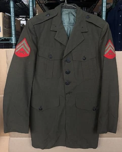 Vintage United States Marine Corps Dress Uniform Jacket Corporal Rank - Picture 1 of 18
