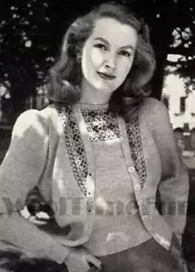 Knitting Pattern Lady's Vintage 1940s Fair Isle Twin Set/Cardigan/Sweater. - Picture 1 of 1