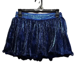 Justice ♈Girl's Metallic/sequined tiered skirt w/short size 12~Blue's/aqua - Picture 1 of 3
