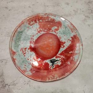 Luesma & Vega Artisan Plate Martina Series Handcrafted Copper Tinted Glass Rare - Picture 1 of 7