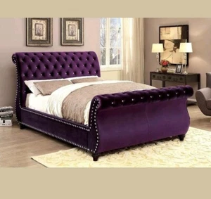 Chesterfield crush velvet plush velvet bed for sale 4.6ft,5ft,6ft Bed For Sale - Picture 1 of 9