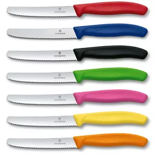 Victorinox 1pc - 11cm Steak & Table Knife Serrated Wavy Edge - CHOOSE Colour - Picture 1 of 8