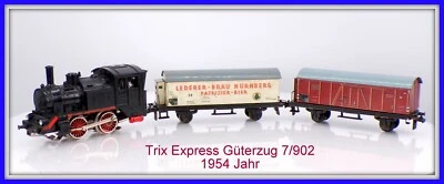 Trix Express Güterzug Batteriebahn 7/902 von 1954 (nur  LOK 6602+2 Güterwagen) - Image 1 of 4