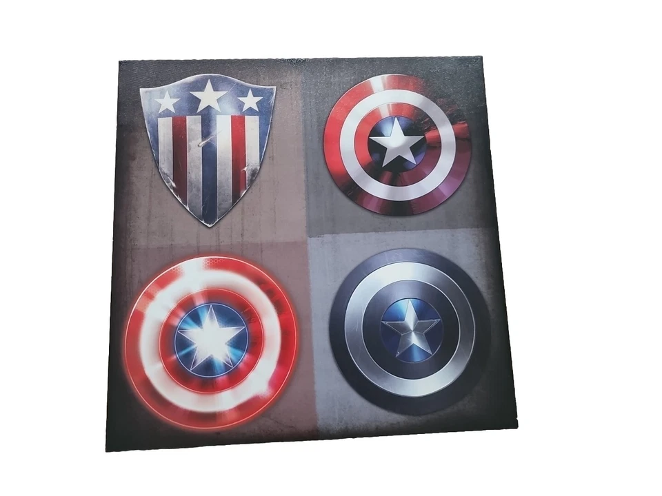 Captain America Marvel Framed Wall Art Action Wall 22” X 22” USED - Image 1 of 4