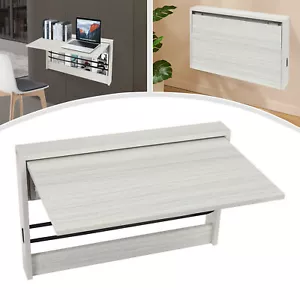 Folding Wall Table, Light Gray Fold Down Table Wall Mounted For Workbench, Home - Picture 1 of 20