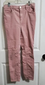 Loft Made and Loved Corduroy Pants Womens Size 6/28 Pink High Waist Skinny - Picture 1 of 11