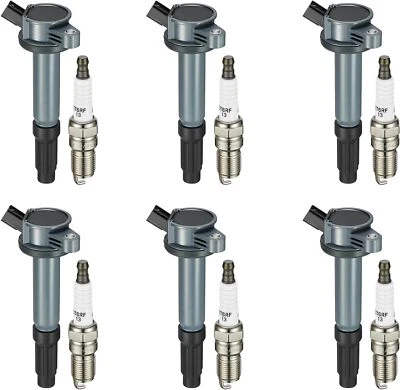 6 Ignition Coils Pack UF486 and Spark Plug For 2006-2009 Mazda Tribute 3.0L V6 - Image 1 of 4