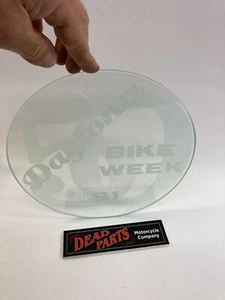 Harley 1991 glass 50th Daytona bike week collector wall art 10" - Picture 1 of 3
