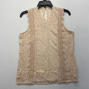 Womens Apricot Lace V Neck Tank SZ S - Picture 1 of 8