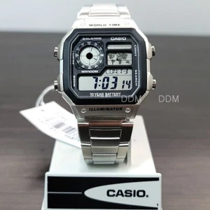 Reloj de cuarzo digital de acero inoxidable CASIO AE-1200WHD-1AVDF Life original nuevo - Imagen 1 de 8
