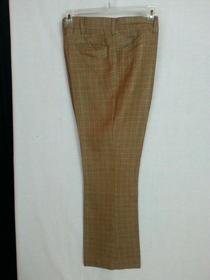 Pantalones de tweed marrón vintage años 60 70 pantalones prensa permanente hippie retro preparación geek 34-281/2 Foto 1 de 4