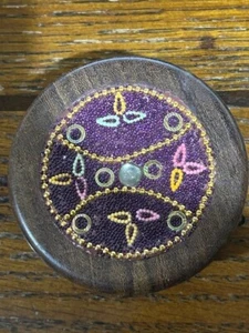 3" INLAID WOOD WOODEN HERB GRINDER 2 PIECE MIDDLE EASTERN - Picture 1 of 3