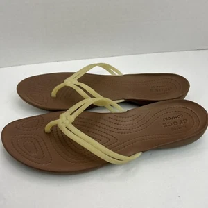 Crocs Comfort Thong Tan Brown Flip Flops Sandals Women's Sz 8 - Picture 1 of 8