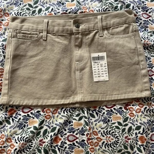 BNWT Brandy Melville Stone Beige Denim Skirt Size Small - Picture 1 of 7