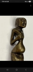 African Female Genuine Bronze Statue-Very Detailed 6" - Picture 1 of 10
