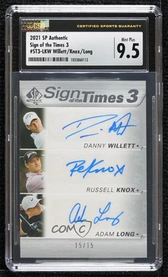 2021 SP Authentic /15 Danny Willett Russell Knox #ST3-LKW CSG 9.5 Rookie Auto RC - Image 1 of 2