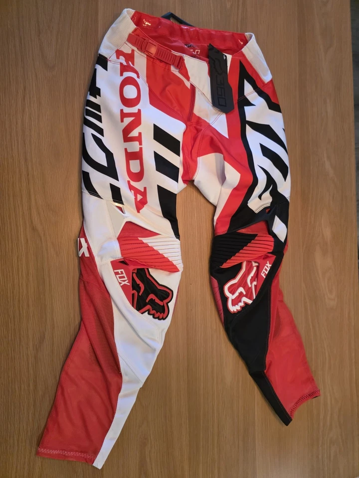 Fox Racing 360 Team Honda Red White Black MX Pants CRF Size 30 NWT NEW - Image 1 of 3