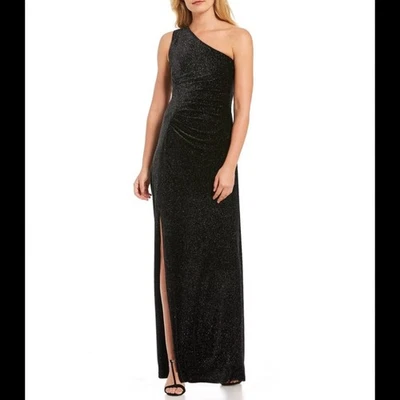 Calvin Klein Elegant Black One-Shoulder Dress| Gown Floor Length Sz 12 - Image 1 of 4
