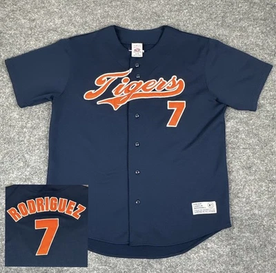 Camiseta de beisebol masculina vintage Detroit Tigers Ivan Rodriguez 7 azul L MLB verdadeiro fã Y2K - Imagem 1 de 4
