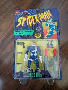Toy Biz Nick Fury con lancio missili Jet Pack Spider-Man animato Marvel MOC - Foto 1 di 3