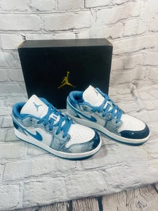 Jordan 1 Low Washed Denim - DM8947-100 Gr. 4Y Neu - Bild 1 von 5