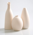 Set Of 3 Small Ceramic Bud Vases For Home Decor & Table Centerpieces, Rustic Far