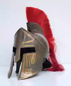 300 Casco Espartano Usable Rojo Pl Medieval Leonidas Caballero Griego Regalo de Vacaciones - Imagen 1 de 5