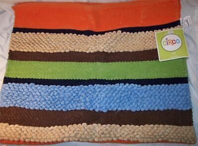 Circo Chenille Accent Rug 100% Cotton 30 X 50 Orange Brown Green Stripes • 99.99$