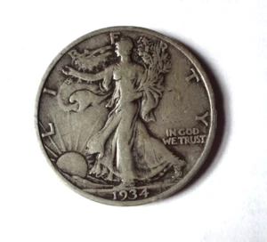 1934 S Walking Liberty Half Dollar 90% Silver VG, Very Good Condition - Picture 1 of 2