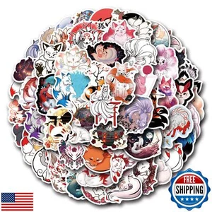 55pcs Kitsune Stickers Cute Japan Kitsune Fox Stickers for Kids Journal,Kawai - Picture 1 of 4