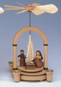 Piramide da tavolo Natività naturale LxPxH= 13x13x23cm nuova decorazione tavola  - Foto 1 di 1