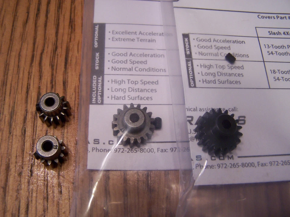 Fit Traxxas 11t 13t 17t 18t tooth pinion gear .8p 32p Stampede Slash Rustler 4x4 - Image 1 of 1