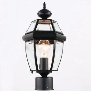 Outdoor Post Lights, 15" Lamp Post Light Fixture Waterproof Aluminum Housing wit - Picture 1 of 7