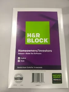 H&R Block Tax Software Deluxe + State 2019 with 4% Refund Bonus Offer - Picture 1 of 2