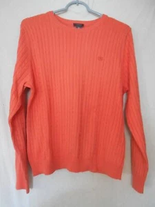 Izod Coral v-neck Sweater 100% cotton Size XL cable knit light medium weight - Picture 1 of 4