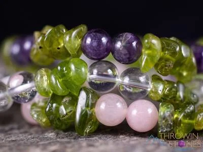 PERIDOT Crystal Bracelet - Amethyst, Rose or Clear Quartz - Jewelry, E2014 - Image 1 of 4