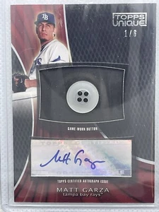 2009 Topps Unique Matt Garza Game Used Jersey Button 1/6 UBA-MG Rays - Picture 1 of 4