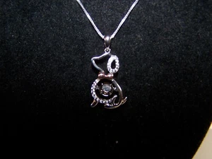 NEW KAY JEWELER 10 KT GOLD & STERLING SMOKEY TOPAZ & DIAMONDS DOG PENDANT &CHAIN - Picture 1 of 11