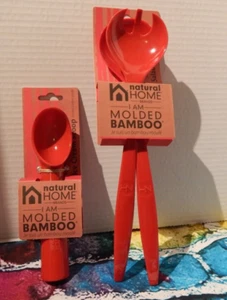 Lote de 2 utensilios de cocina de bambú moldeado rojo Natural Home Brands - Imagen 1 de 4
