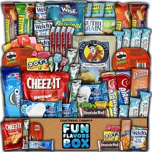Favorite Snack Box Cookies Chips Candy Snacks Care Package 50 Count Care Package - Picture 1 of 8