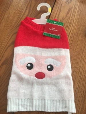 Dog Sweater Size S Pet Winter Holiday Santa Fuzzy-Brand New-SHIPS N 24 HOURS - Image 1 of 4