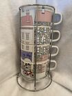 Time For Tea Ashley Thomas Set Of 4 Stacking Mugs And Stand Vintage Shop Design