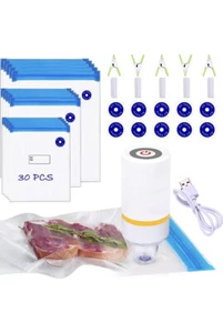 Sous Vide Bags, 42 PCS Electric Vacuum Sealer Food Vacuum Sealer & Reusable V... - Picture 1 of 6