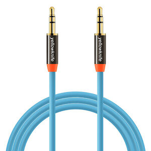 3.3FT Premium Gold Aux Cord 3.5mm Male to Male Auxiliary Audio Cable -Blue 1Pack